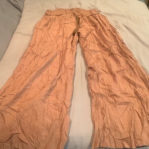 Brown summer crinkle pants